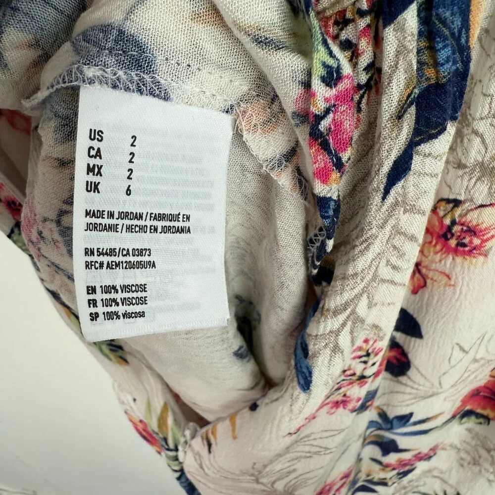 NWT American Eagle Floral Kimono Romper Dress Botanical Maxi Size 2 NEW - Picture 16 of 16